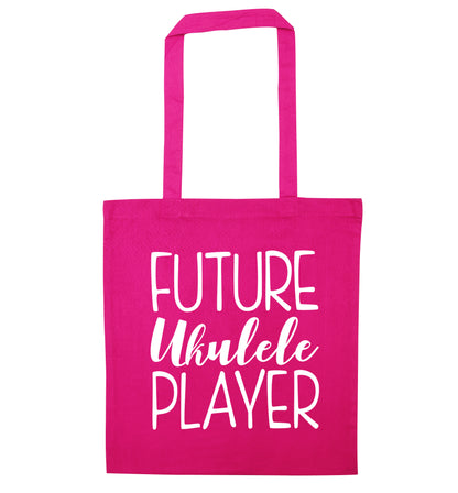 Future ukulele player pink tote bag