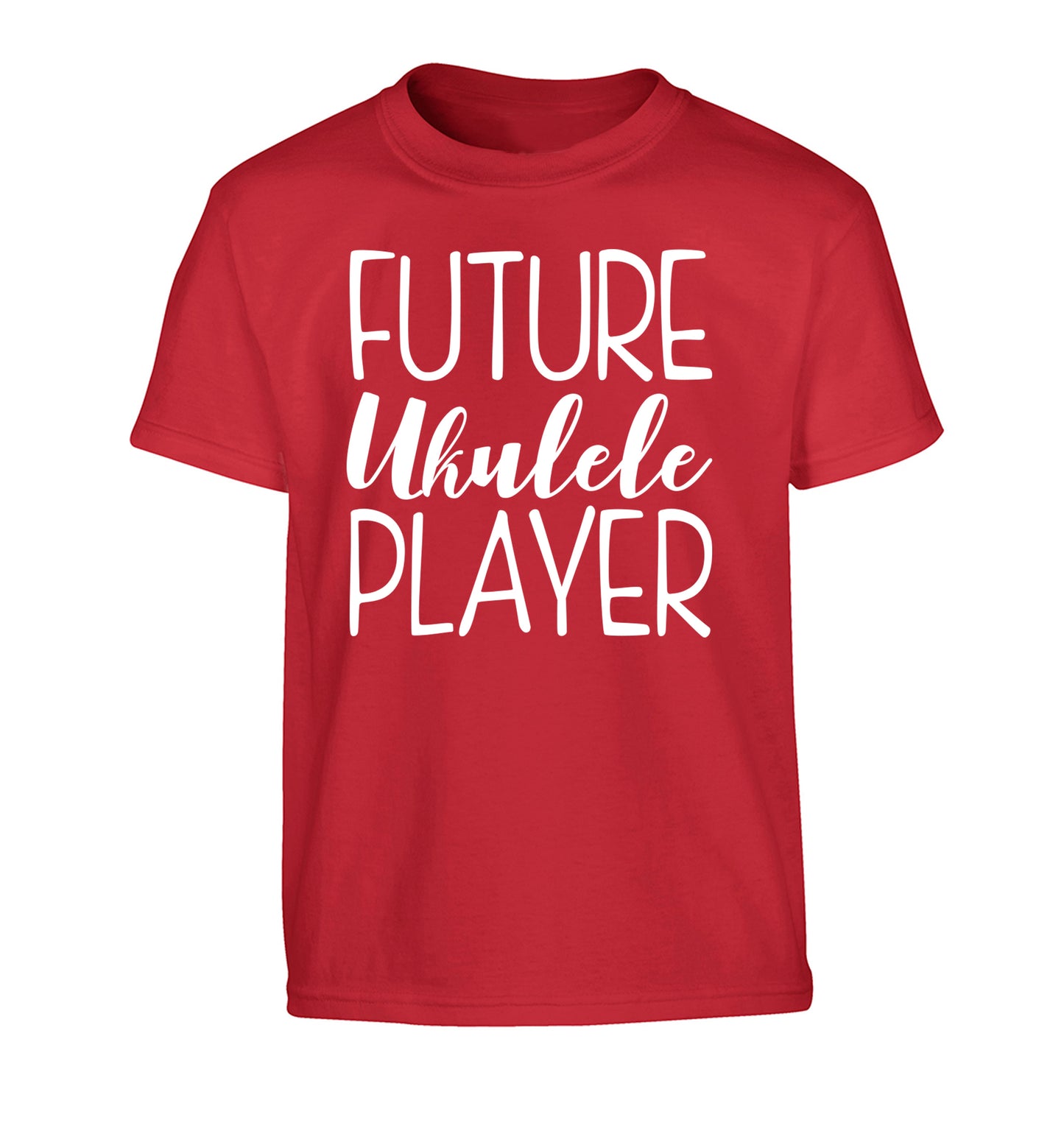 Future ukulele player Children's red Tshirt 12-14 Years
