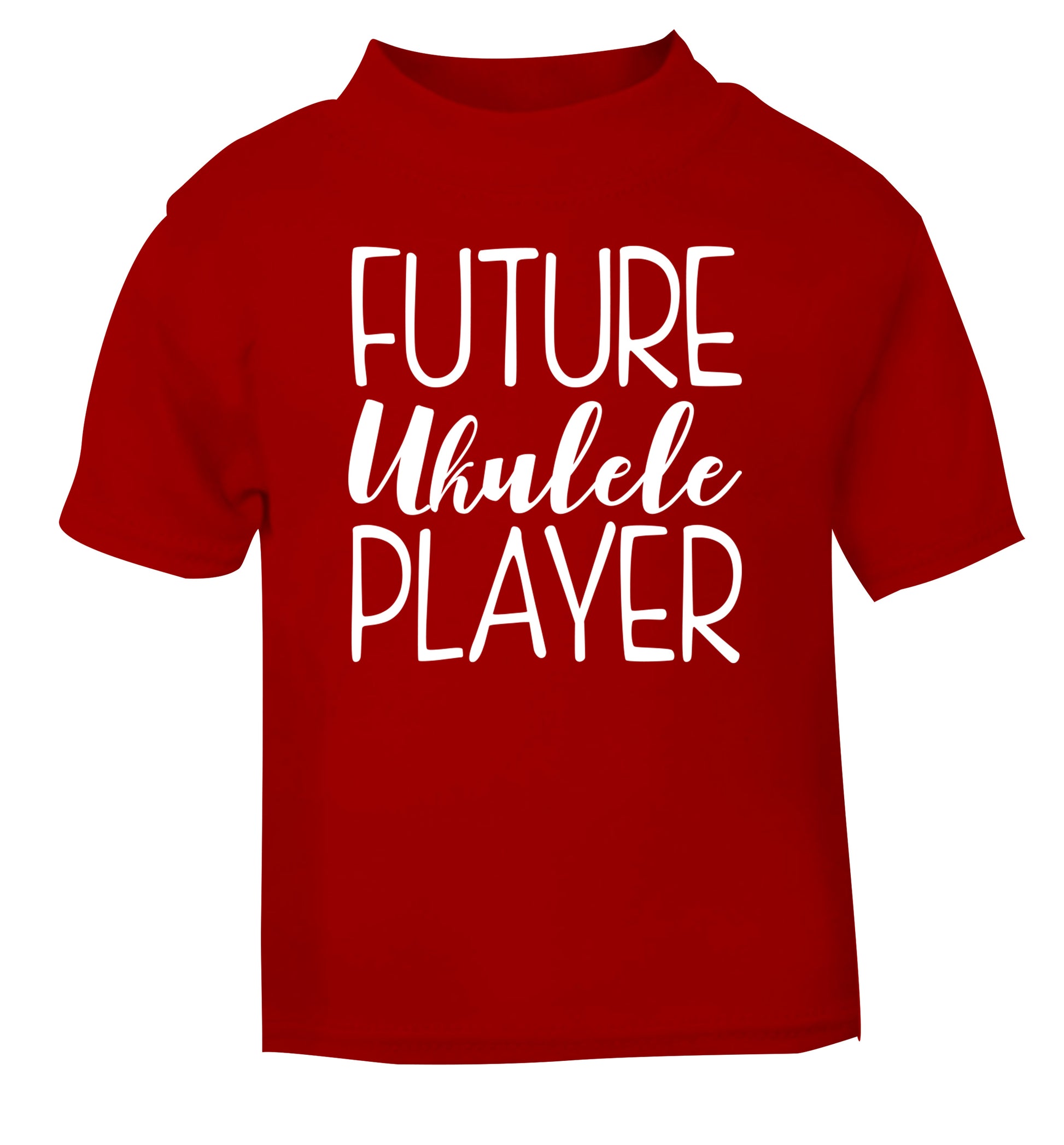 Future ukulele player red Baby Toddler Tshirt 2 Years