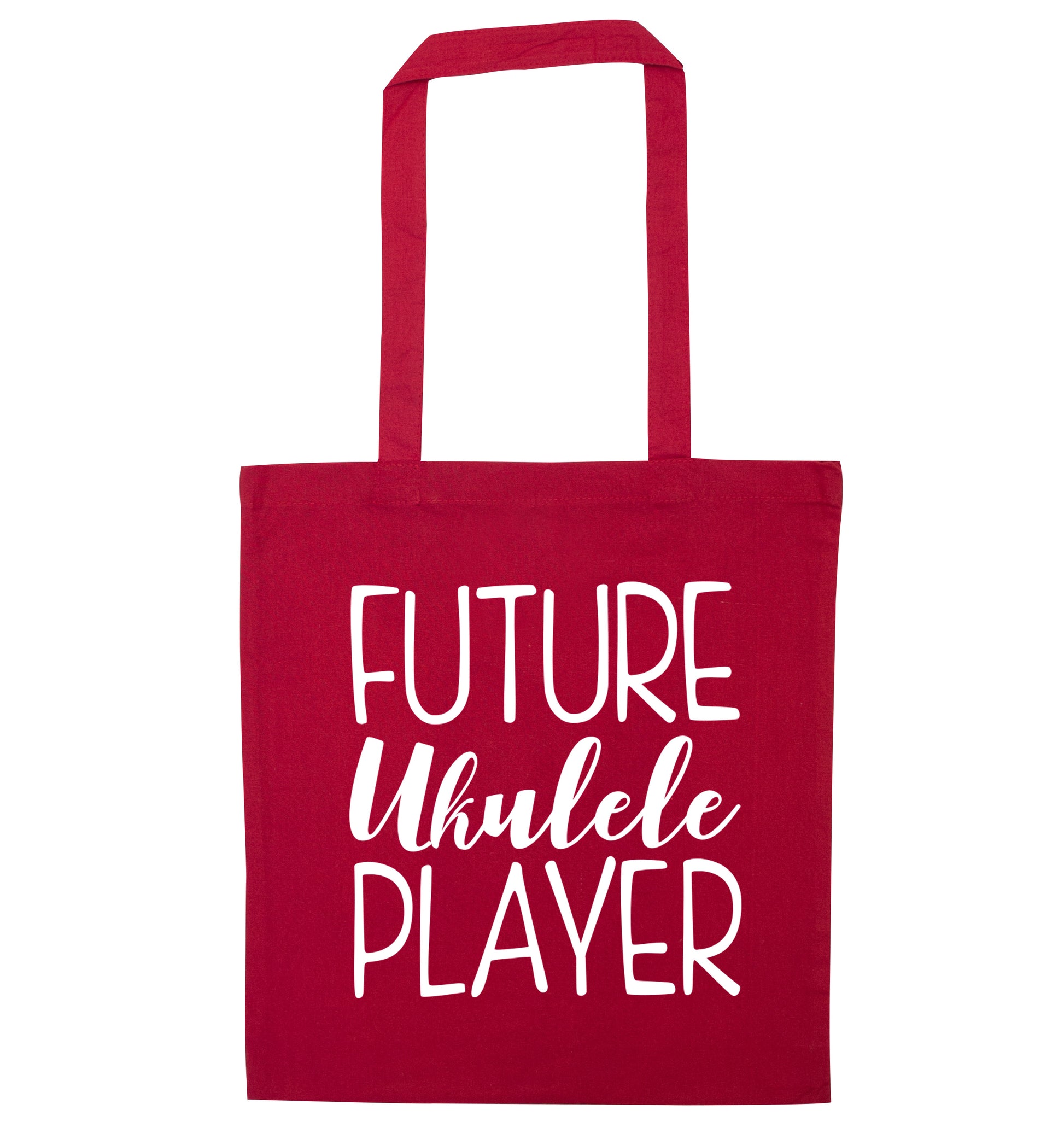 Future ukulele player red tote bag