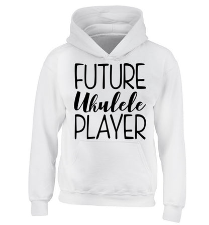 Future ukulele player children's white hoodie 12-14 Years