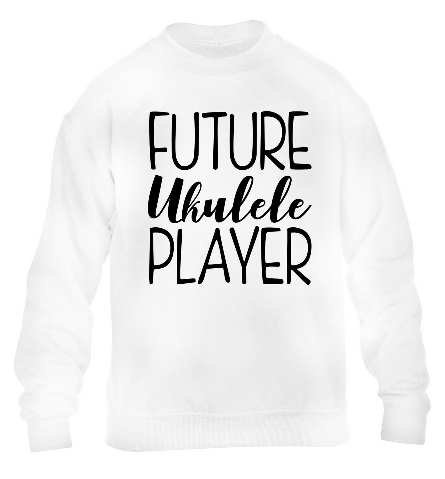 Future ukulele player children's white sweater 12-14 Years