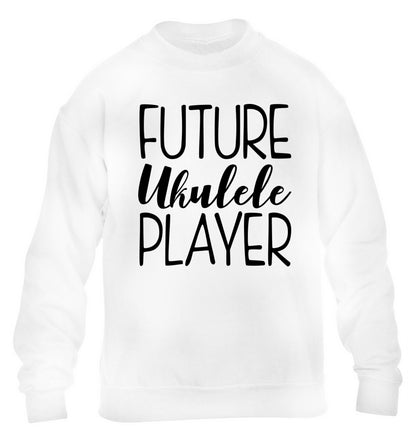 Future ukulele player children's white sweater 12-14 Years