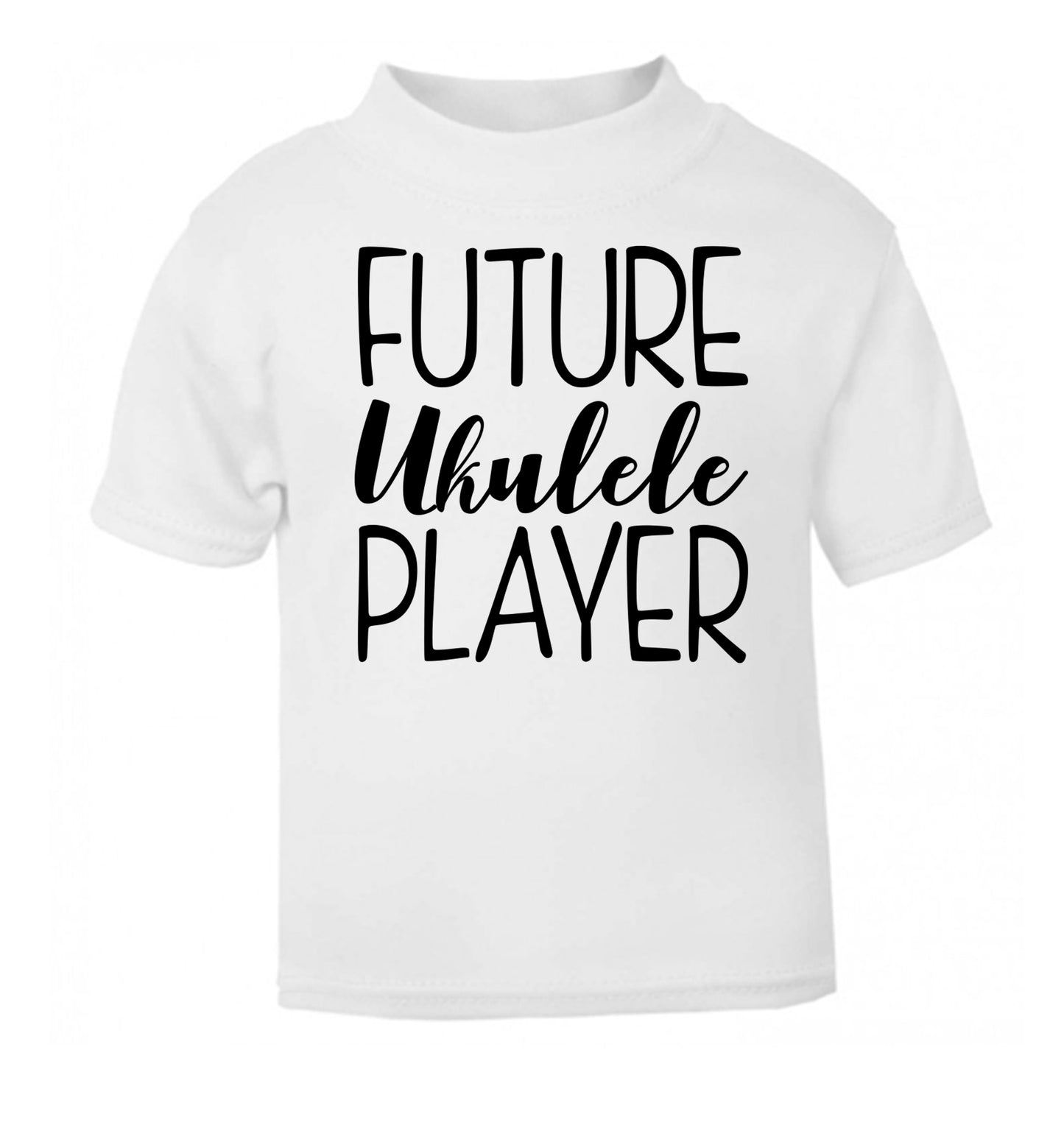 Future ukulele player white Baby Toddler Tshirt 2 Years