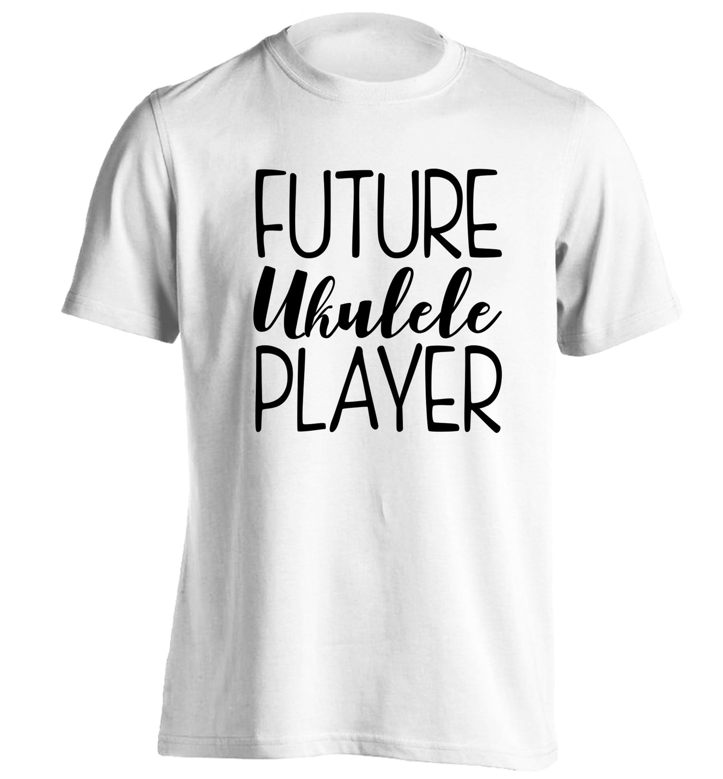 Future ukulele player adults unisex white Tshirt 2XL