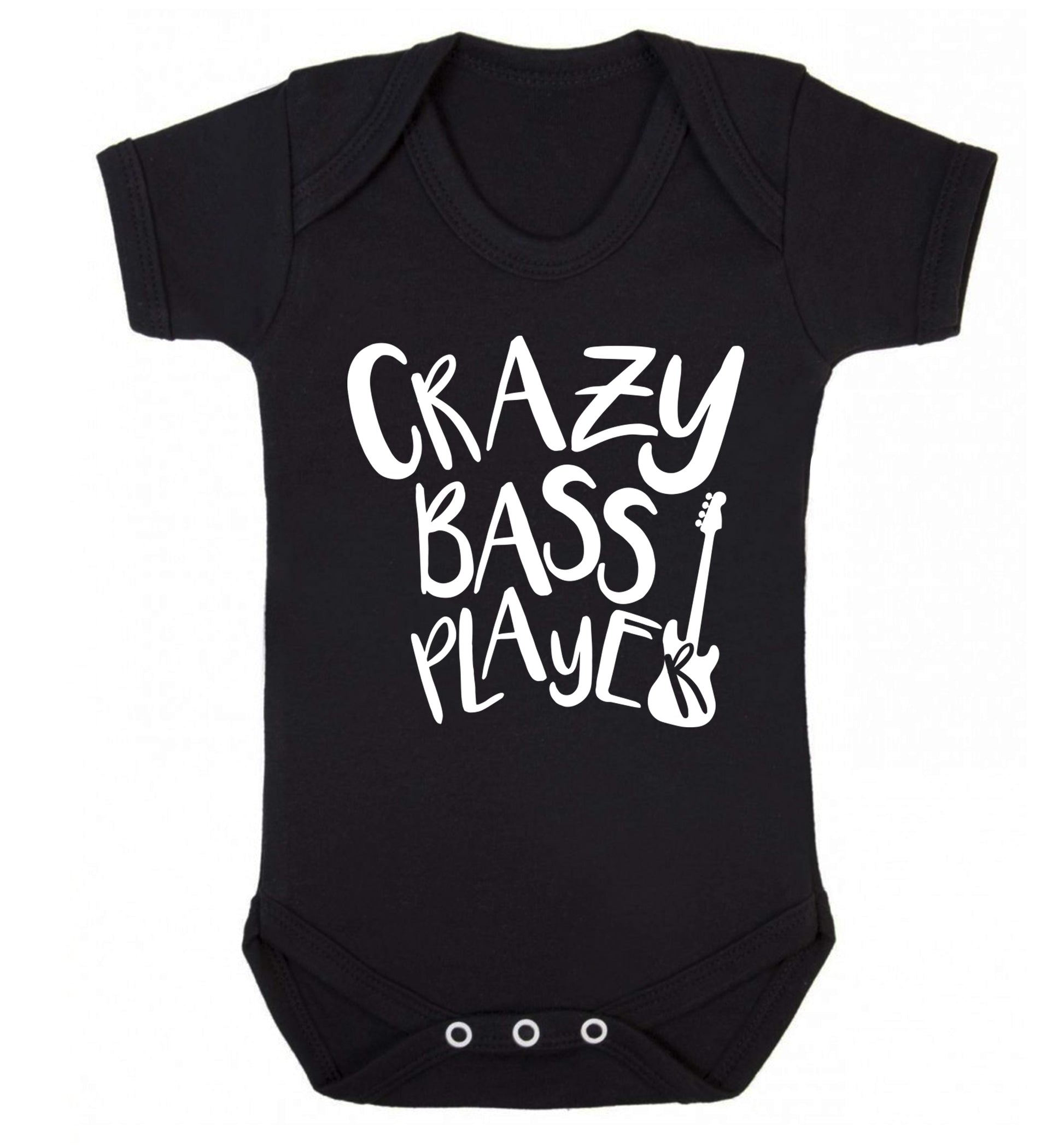 Crazy bass player Baby Vest black 18-24 months