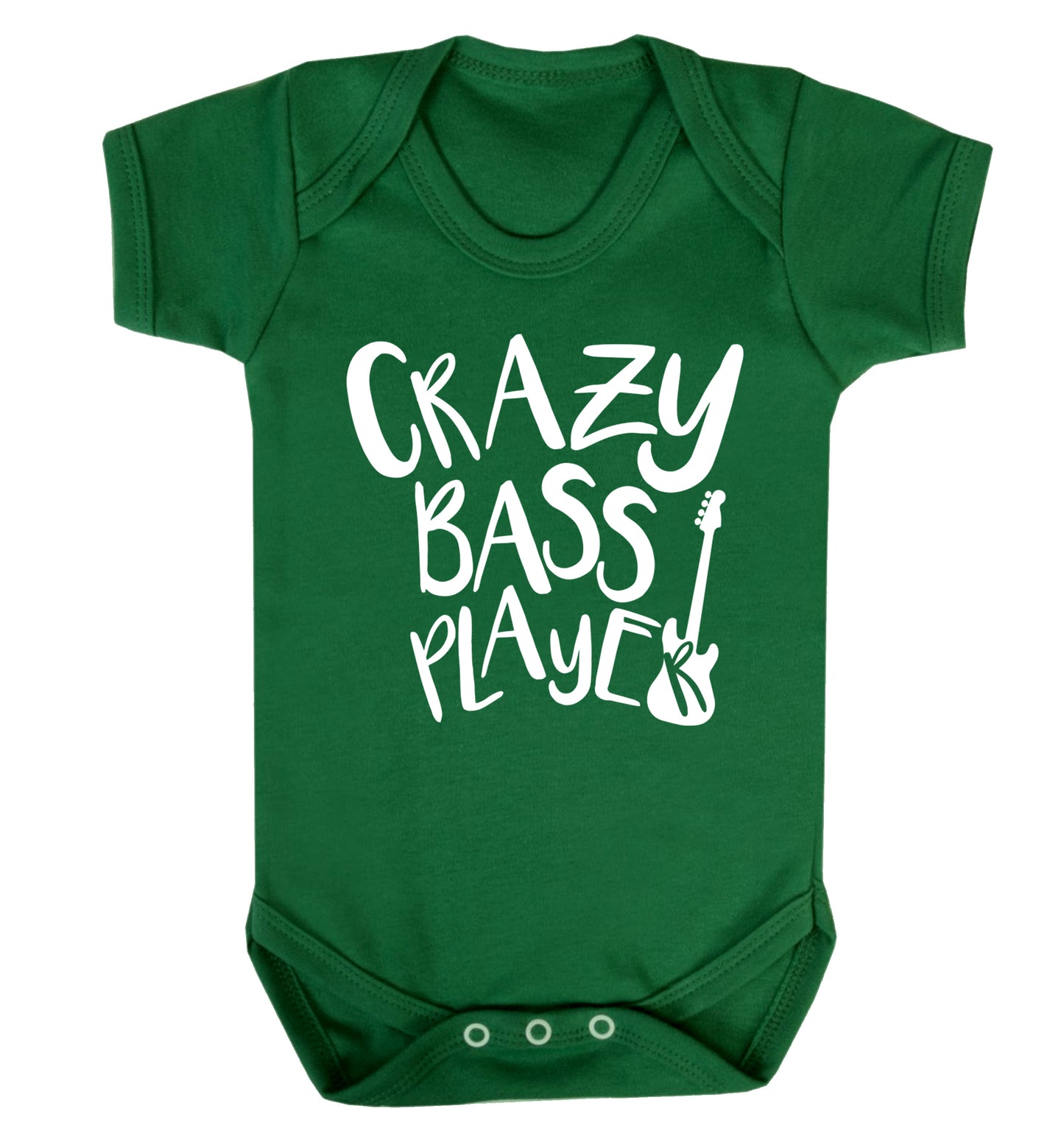 Crazy bass player Baby Vest green 18-24 months