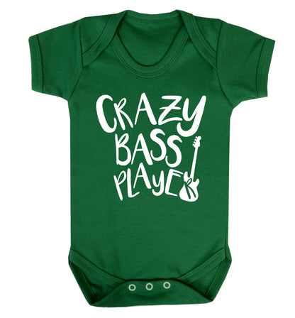Crazy bass player Baby Vest green 18-24 months