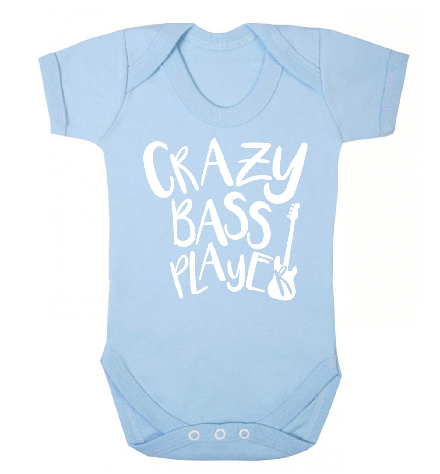 Crazy bass player Baby Vest pale blue 18-24 months