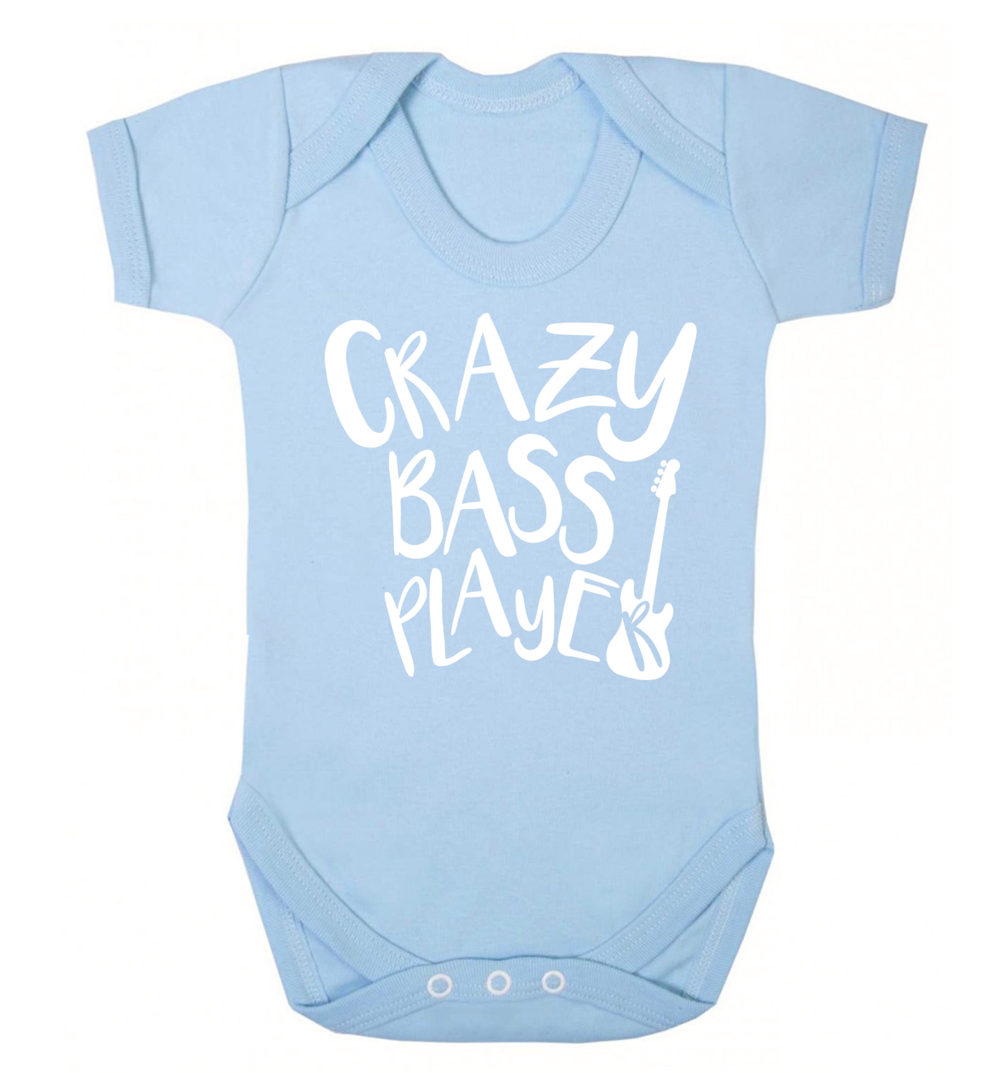 Crazy bass player Baby Vest pale blue 18-24 months