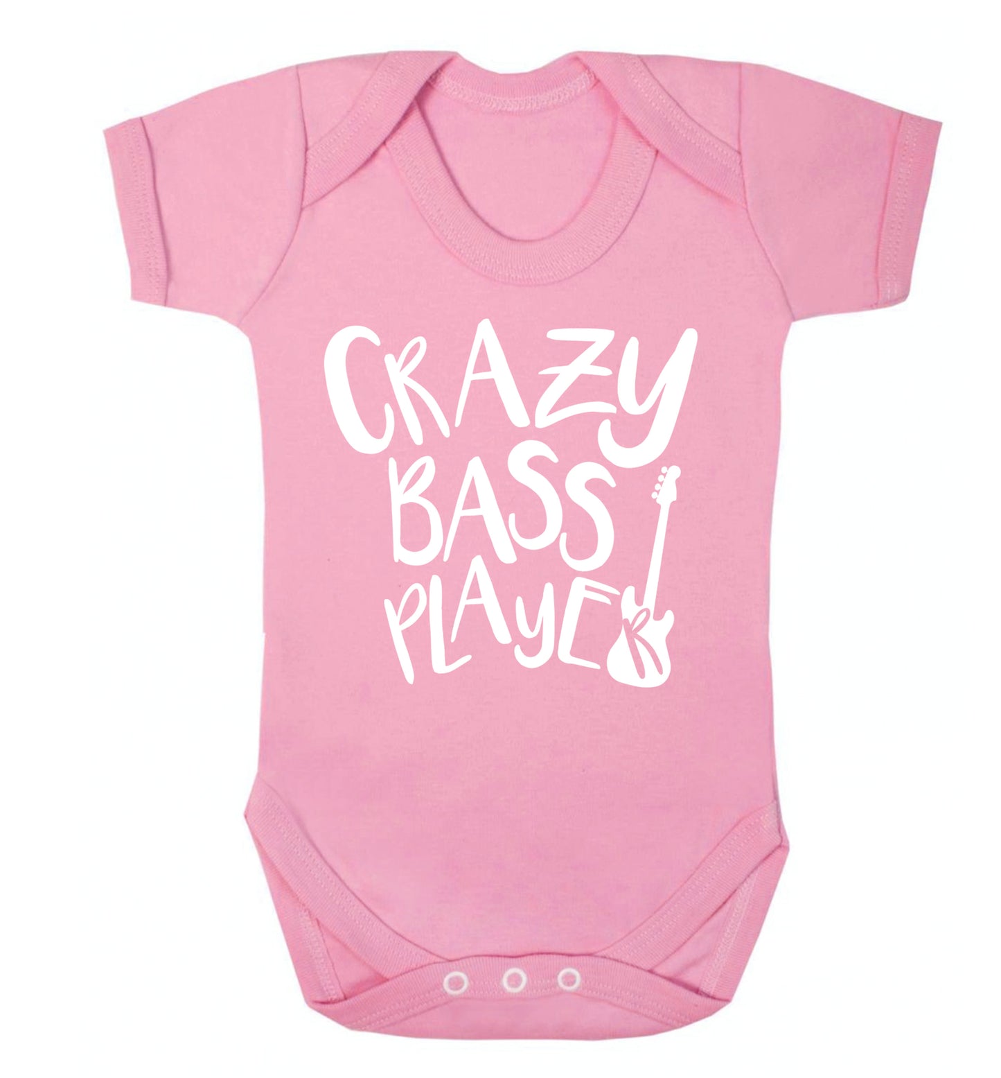 Crazy bass player Baby Vest pale pink 18-24 months