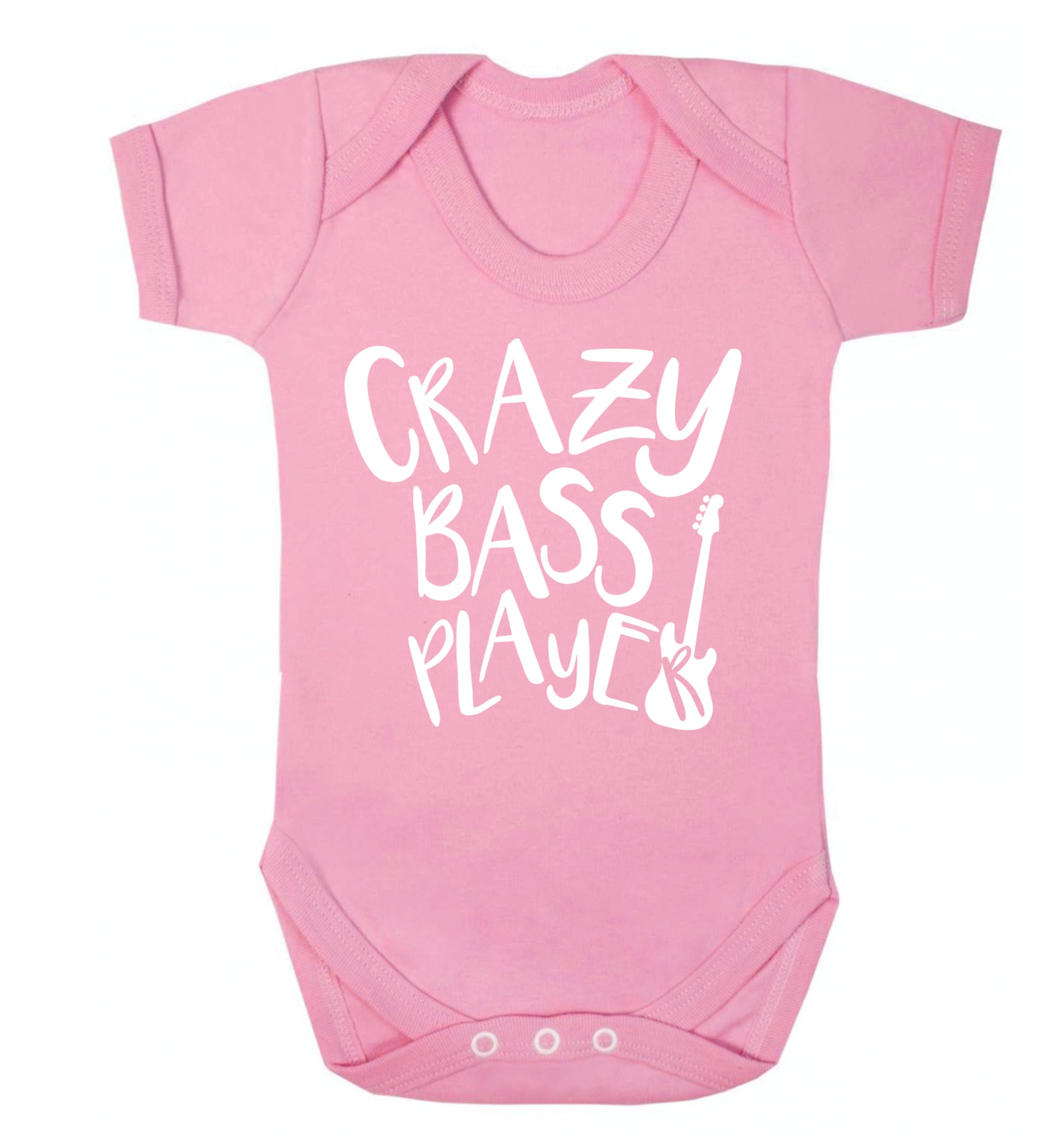 Crazy bass player Baby Vest pale pink 18-24 months