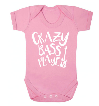 Crazy bass player Baby Vest pale pink 18-24 months