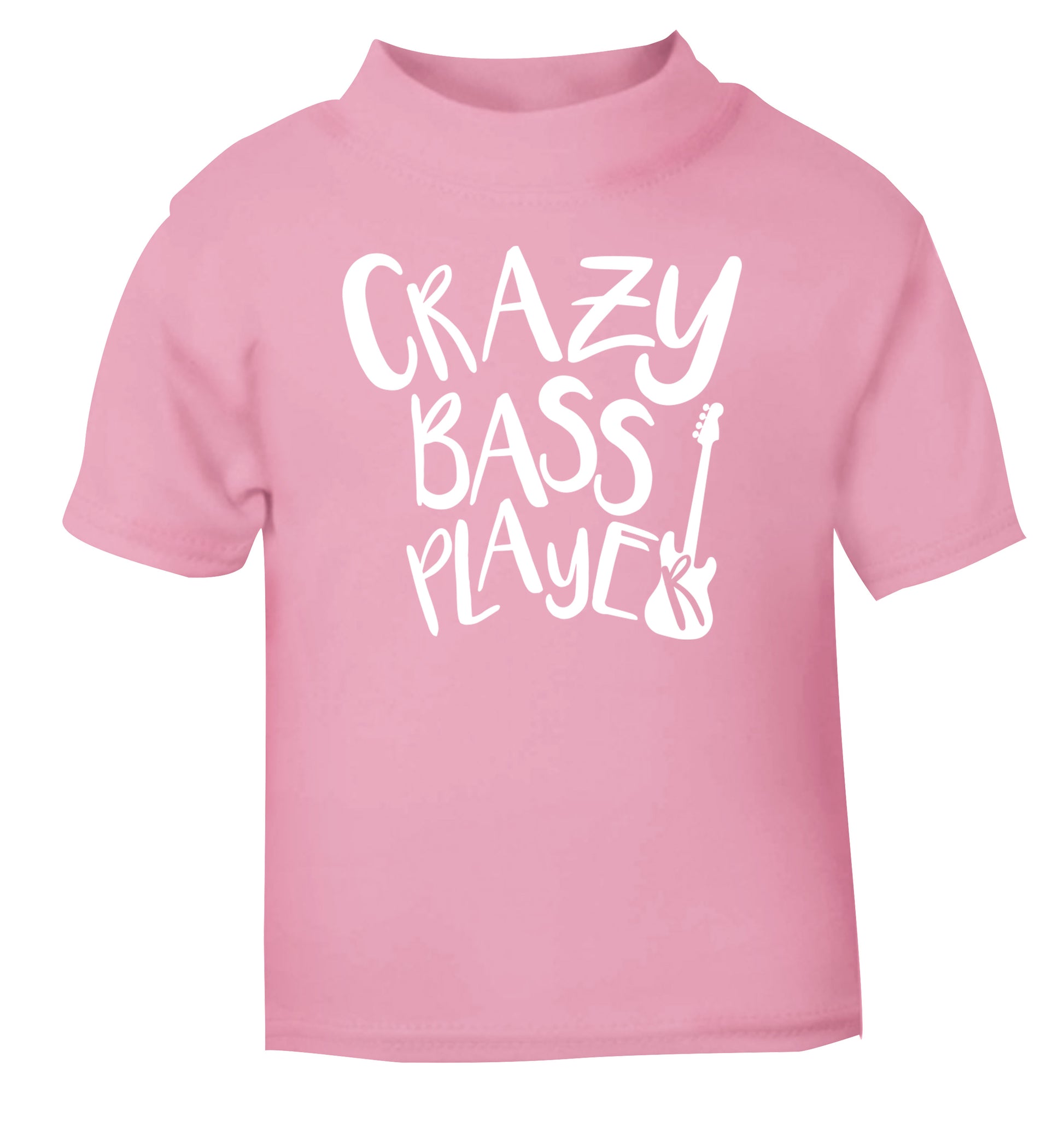 Crazy bass player light pink Baby Toddler Tshirt 2 Years
