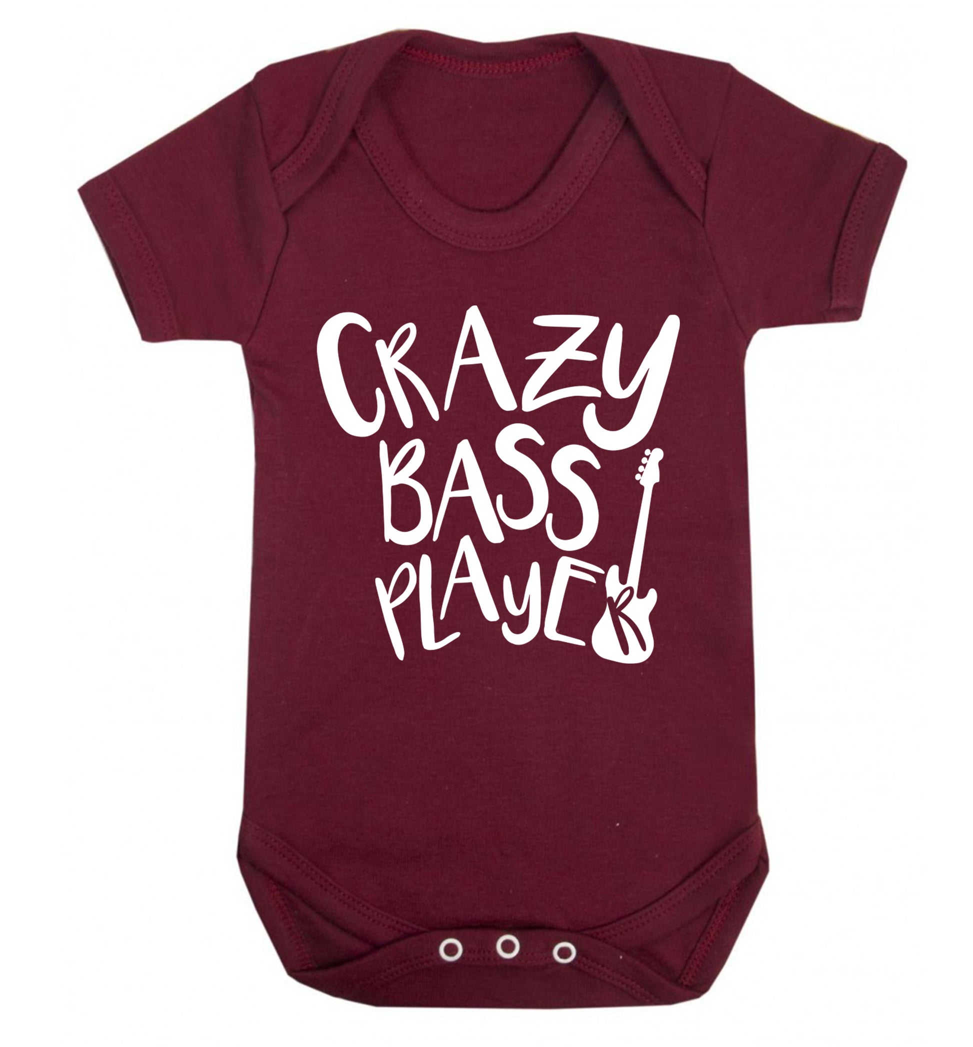 Crazy bass player Baby Vest maroon 18-24 months