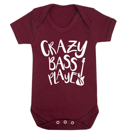 Crazy bass player Baby Vest maroon 18-24 months