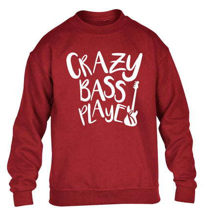 Crazy bass player children's grey sweater 12-14 Years