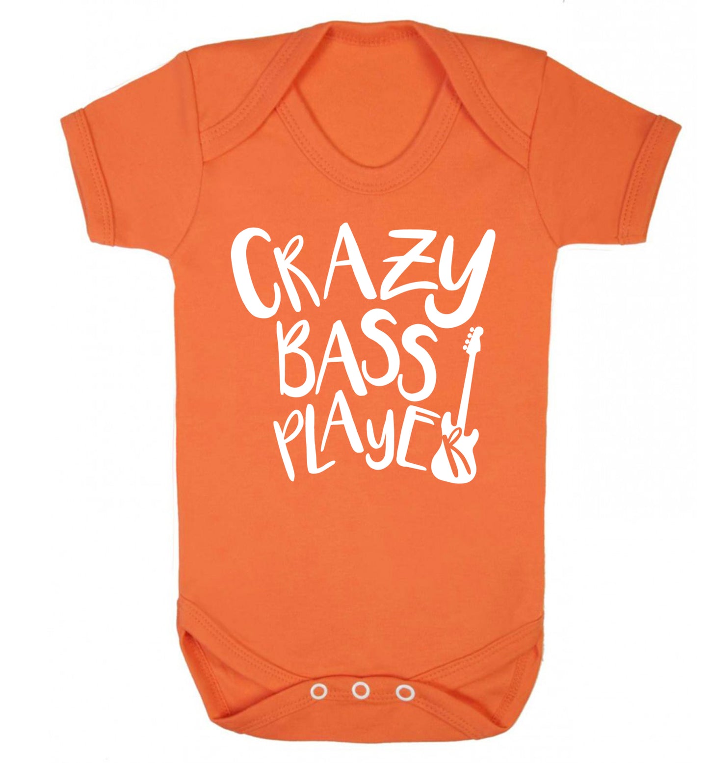 Crazy bass player Baby Vest orange 18-24 months