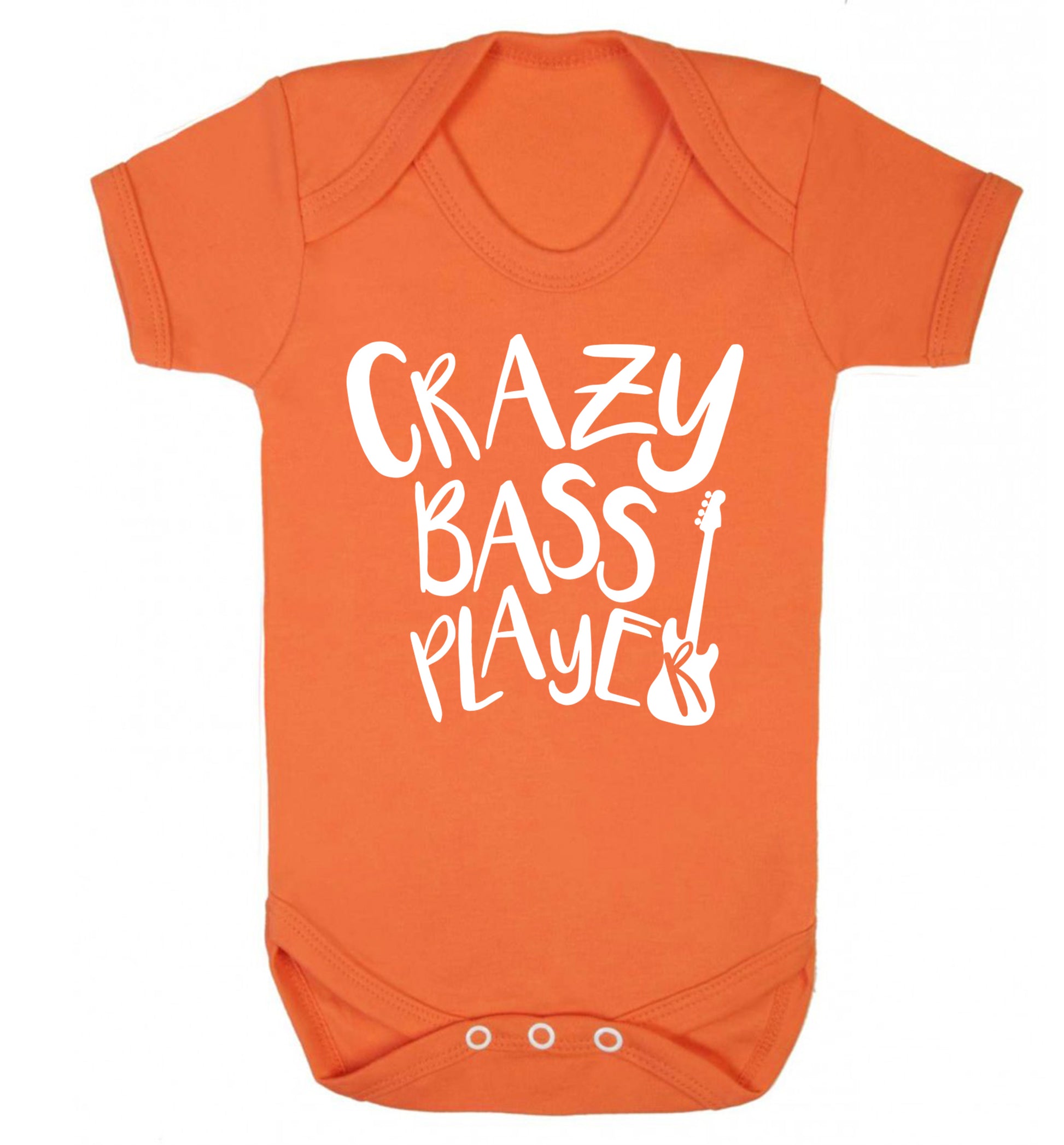 Crazy bass player Baby Vest orange 18-24 months