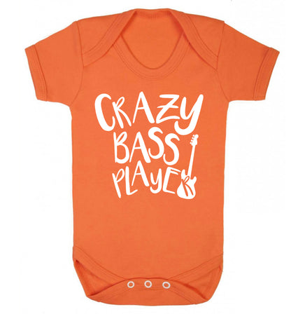 Crazy bass player Baby Vest orange 18-24 months