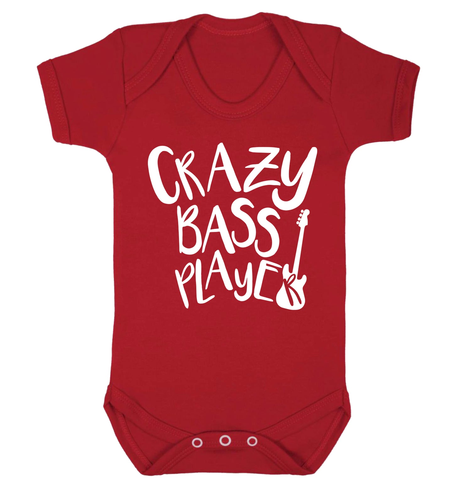 Crazy bass player Baby Vest red 18-24 months