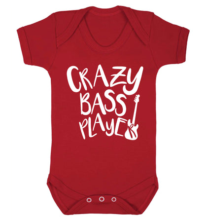 Crazy bass player Baby Vest red 18-24 months