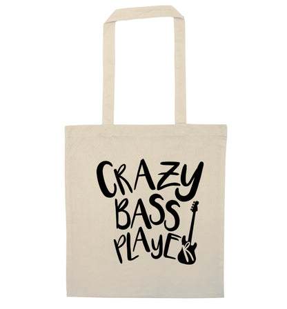 Crazy bass player natural tote bag