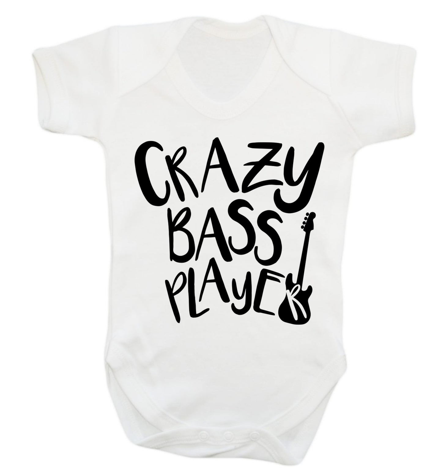 Crazy bass player Baby Vest white 18-24 months