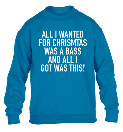 All I wanted for Christmas was a bass and all I got was this children's blue sweater 12-14 Years