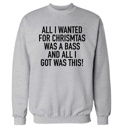 All I wanted for Christmas was a bass and all I got was this Adult's unisex grey Sweater 2XL