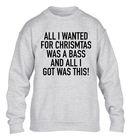 All I wanted for Christmas was a bass and all I got was this children's grey sweater 12-14 Years