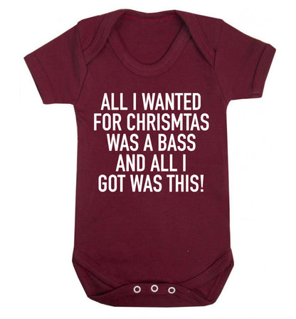 All I wanted for Christmas was a bass and all I got was this Baby Vest maroon 18-24 months