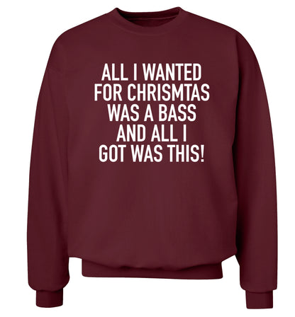 All I wanted for Christmas was a bass and all I got was this Adult's unisex maroon Sweater 2XL