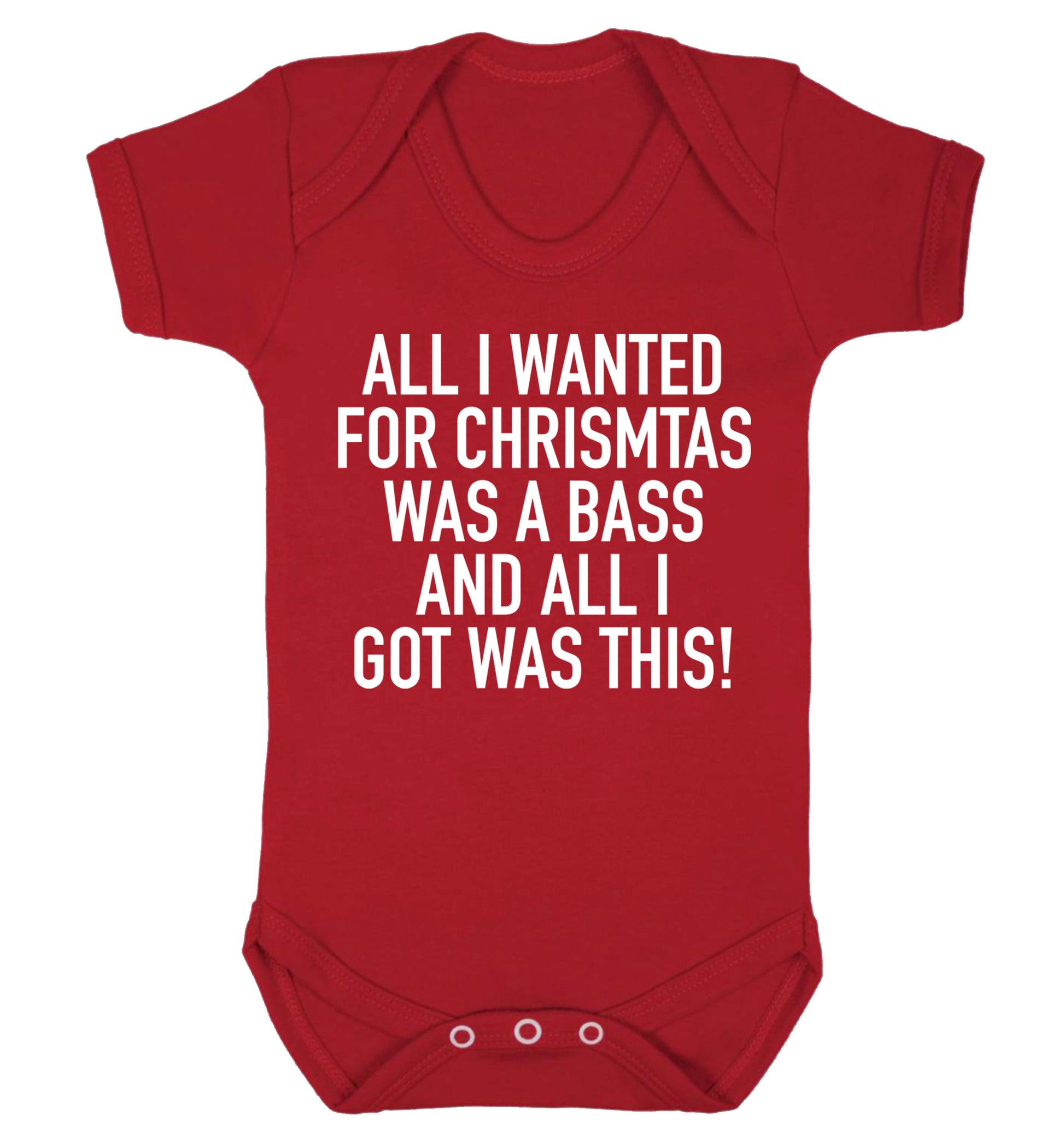 All I wanted for Christmas was a bass and all I got was this Baby Vest red 18-24 months