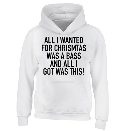 All I wanted for Christmas was a bass and all I got was this children's white hoodie 12-14 Years