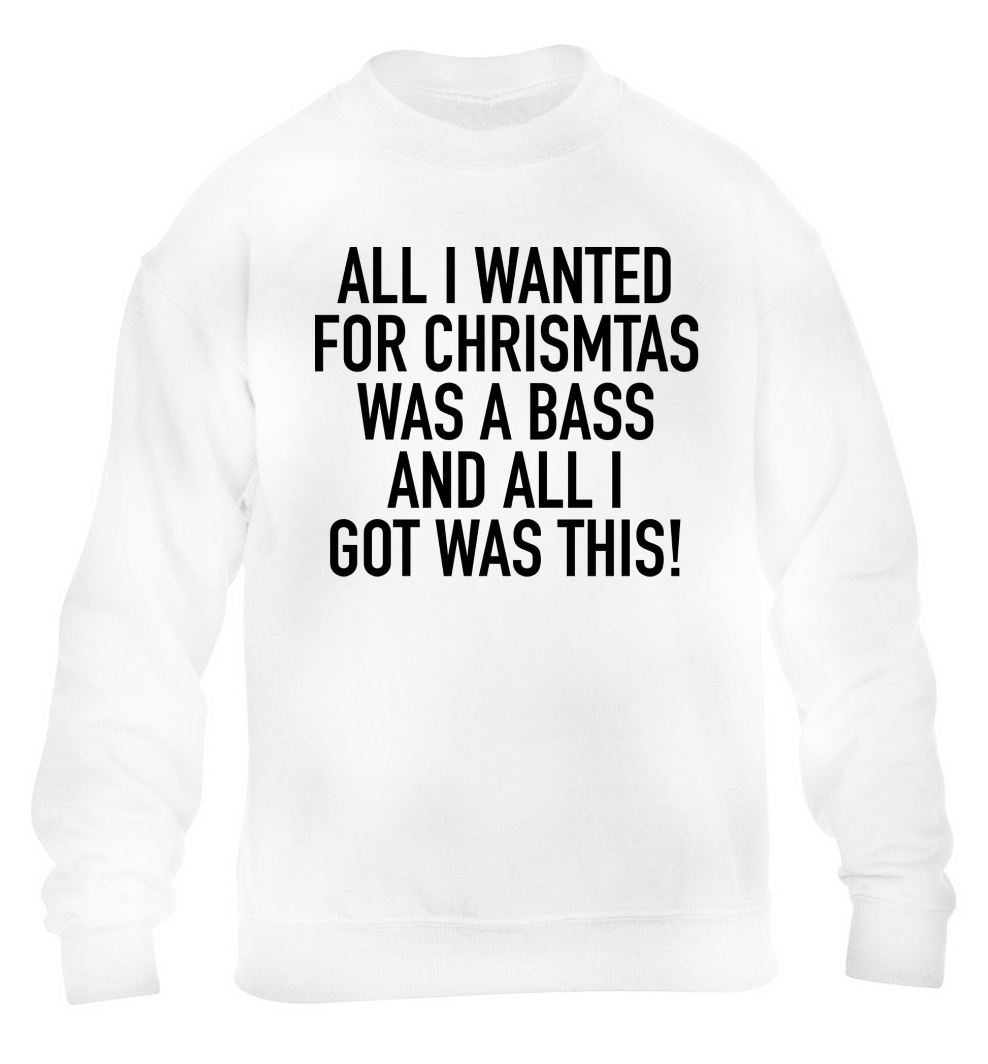All I wanted for Christmas was a bass and all I got was this children's white sweater 12-14 Years