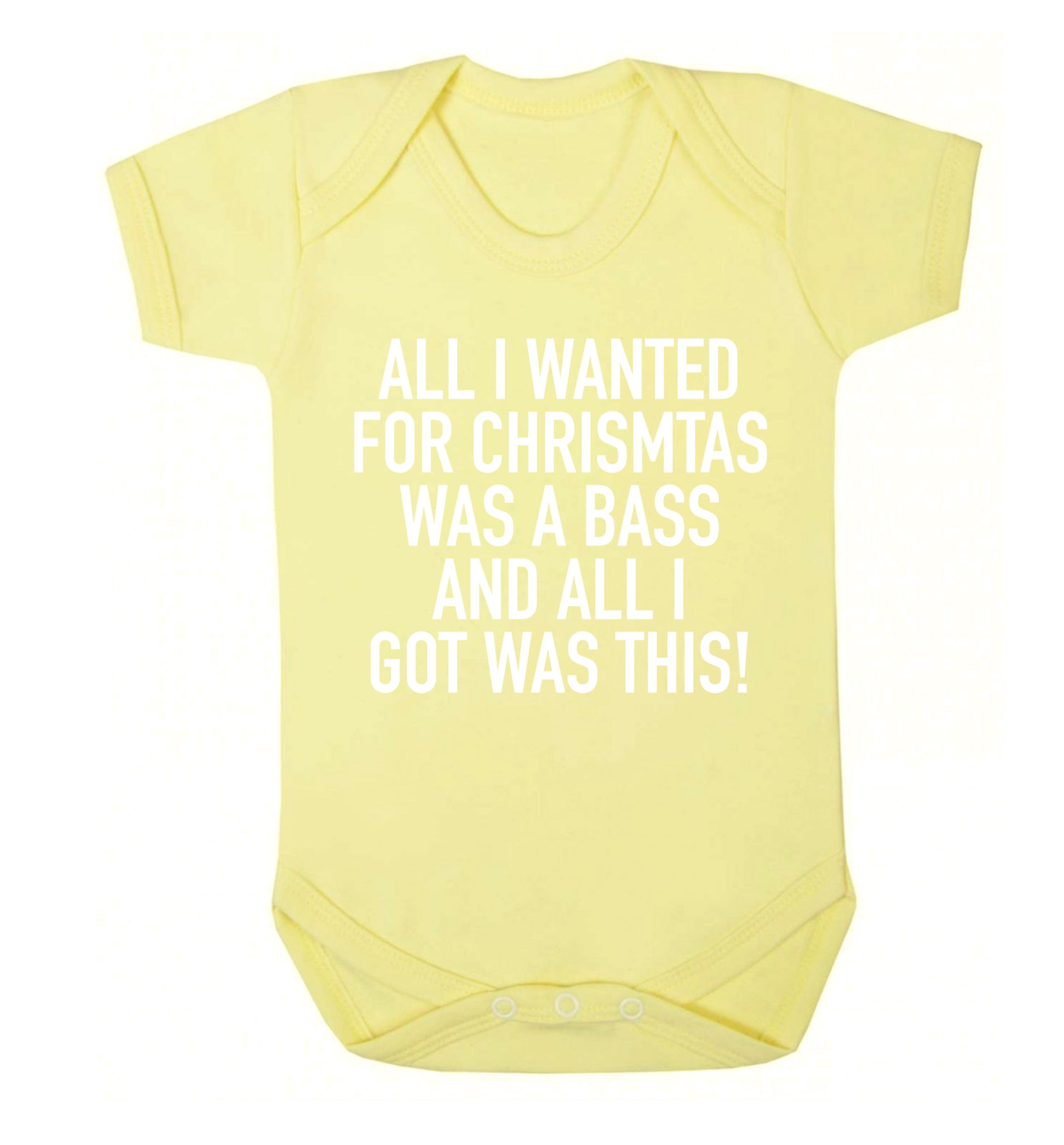 All I wanted for Christmas was a bass and all I got was this Baby Vest pale yellow 18-24 months