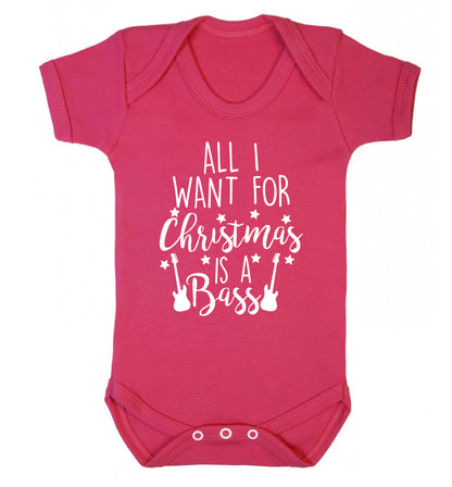 All I want for Christmas is a bass Baby Vest dark pink 18-24 months