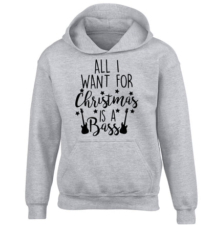 All I want for Christmas is a bass children's grey hoodie 12-14 Years