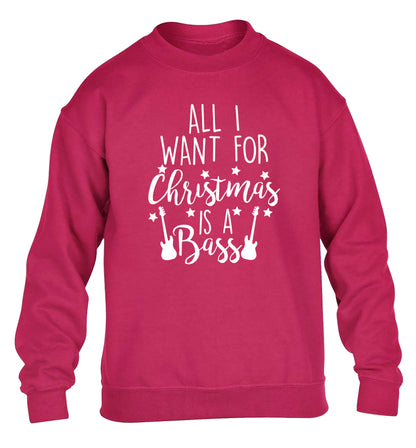 All I want for Christmas is a bass children's pink sweater 12-14 Years