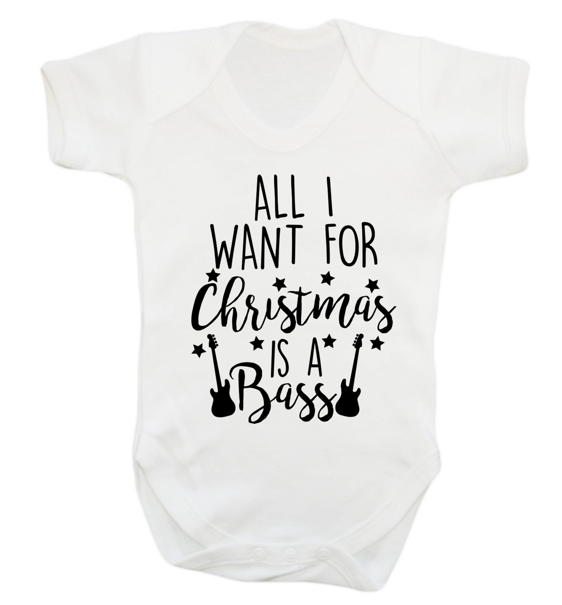 All I want for Christmas is a bass Baby Vest white 18-24 months