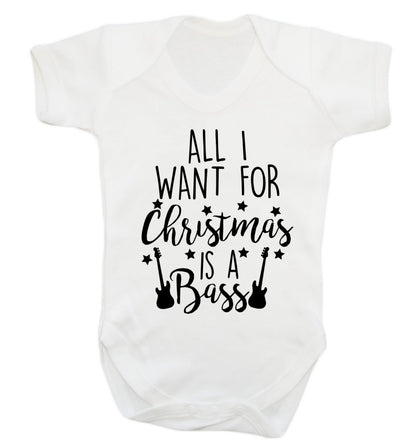 All I want for Christmas is a bass Baby Vest white 18-24 months