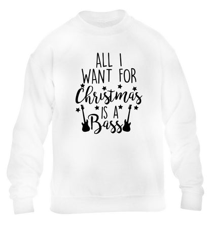 All I want for Christmas is a bass children's white sweater 12-14 Years