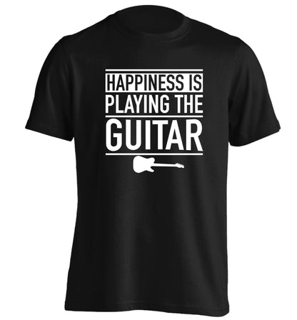 Happines is playing the guitar adults unisex black Tshirt 2XL