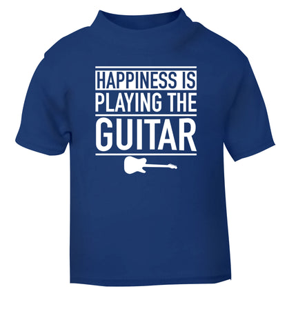 Happines is playing the guitar blue Baby Toddler Tshirt 2 Years