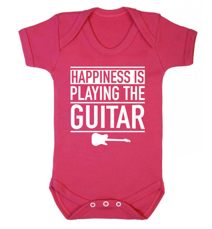 Happines is playing the guitar Baby Vest dark pink 18-24 months