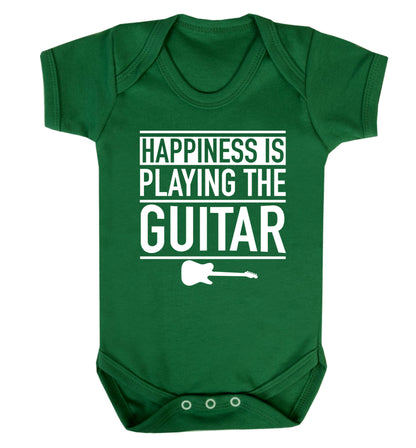 Happines is playing the guitar Baby Vest green 18-24 months