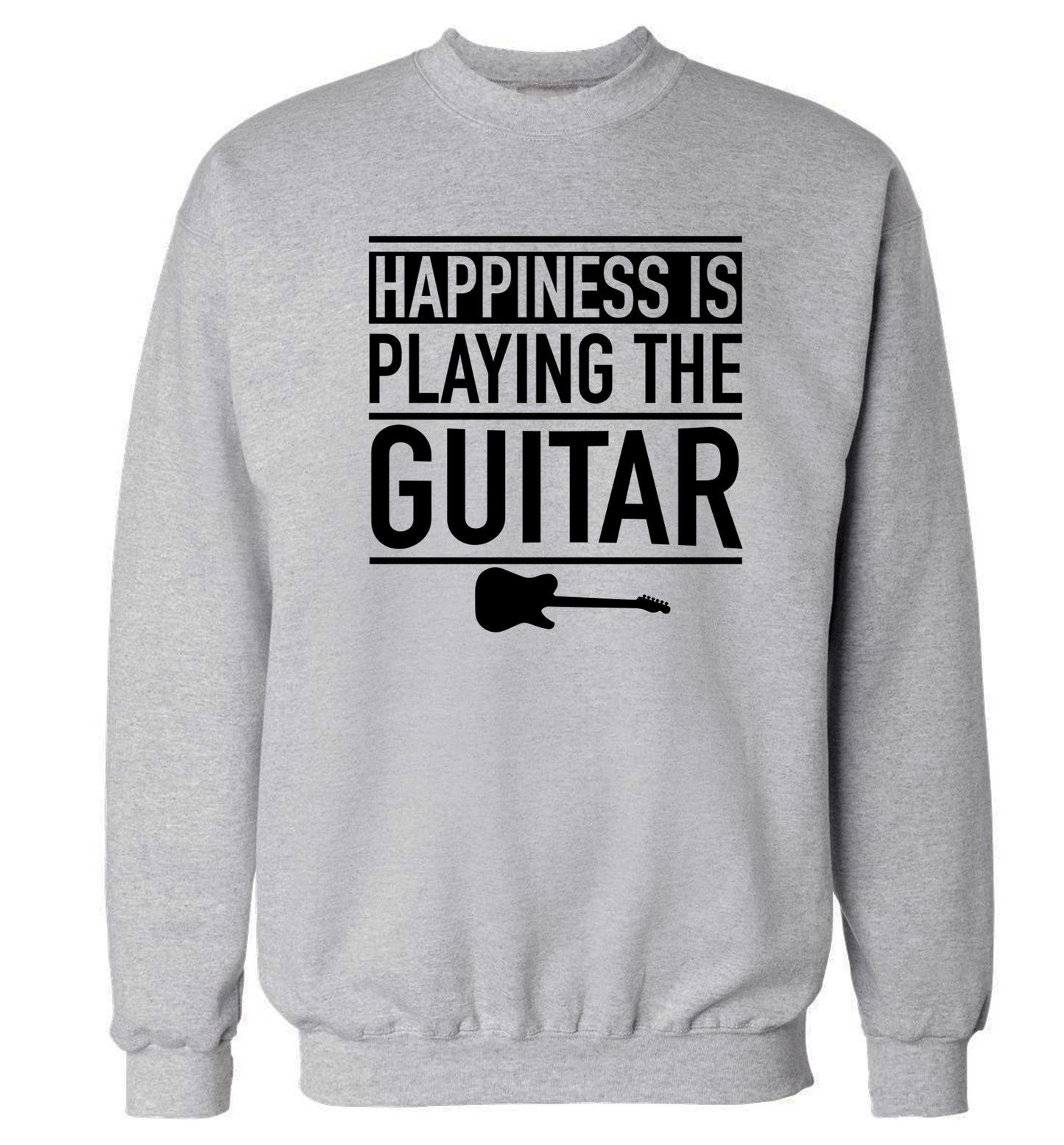 Happines is playing the guitar Adult's unisex grey Sweater 2XL