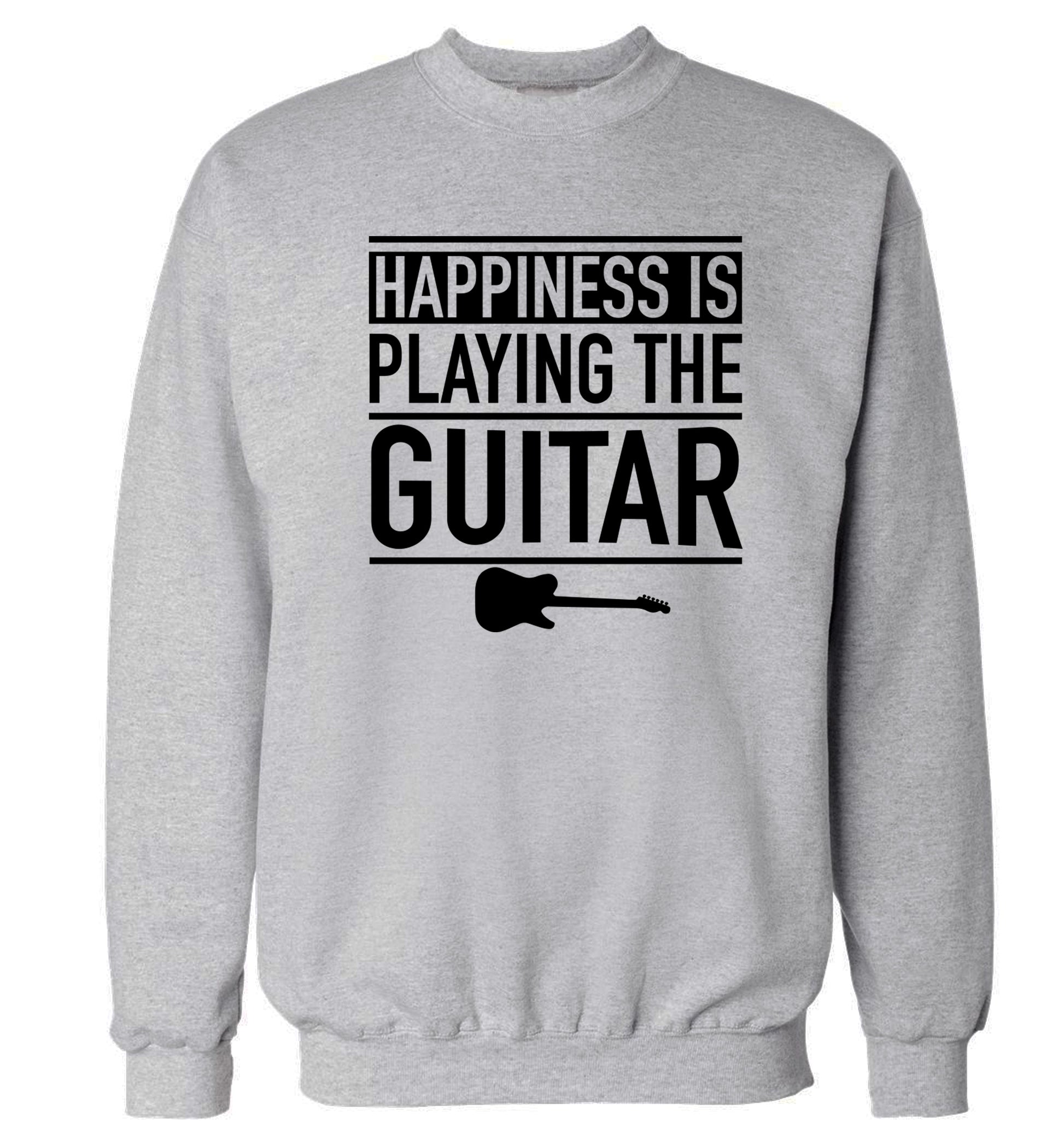 Happines is playing the guitar Adult's unisex grey Sweater 2XL