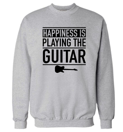 Happines is playing the guitar Adult's unisex grey Sweater 2XL